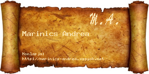 Marinics Andrea névjegykártya