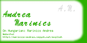 andrea marinics business card